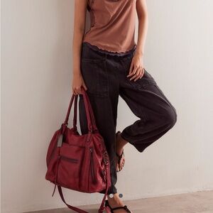 Free People We The Free Silverton Pull On Barrel Size Small Smokescreen Black